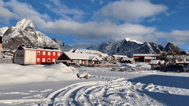冬季罗弗敦群岛自然风光GIF图片素材免费下载