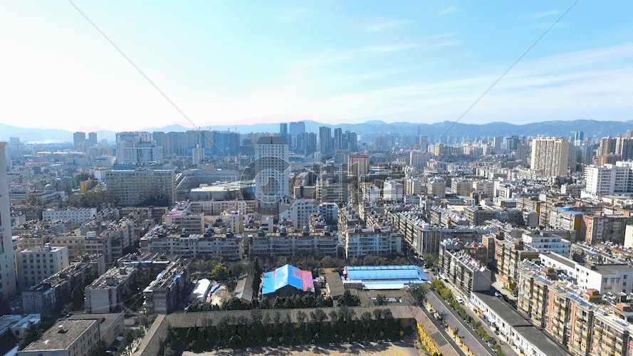 云南昆明城市建筑航拍GIF图片素材免费下载