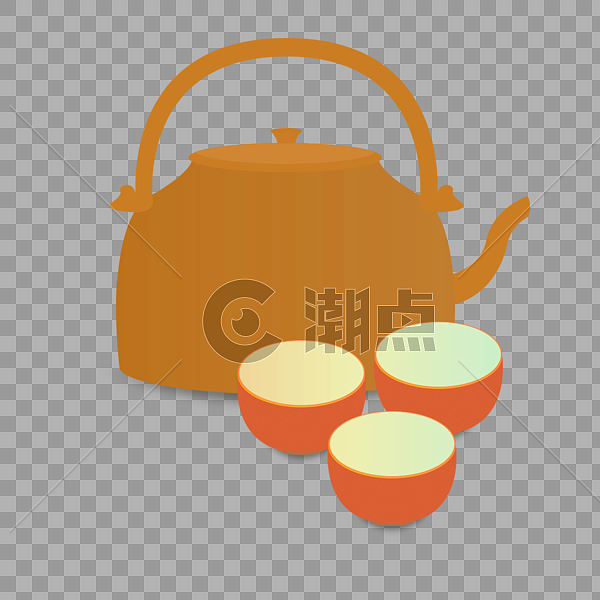 中国简易茶壶茶碗大碗茶图片素材免费下载