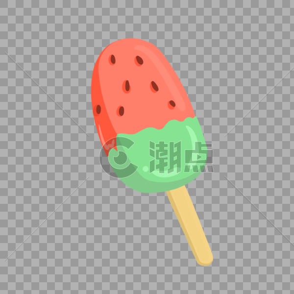 夏日手绘西瓜冰淇淋图片素材免费下载