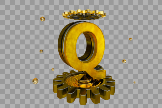 齿轮英文字母Q图片素材免费下载