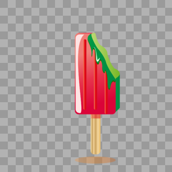 夏日融化的西瓜冰棍矢量图图片素材免费下载