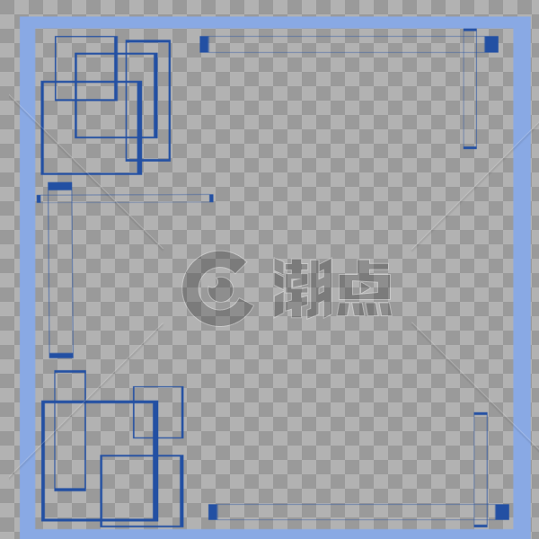 蓝色边框图片素材免费下载