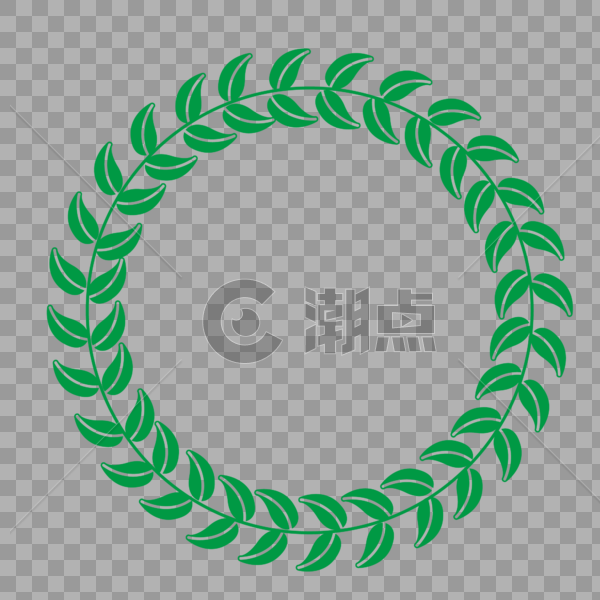 圆形绿色叶子边框图片素材免费下载