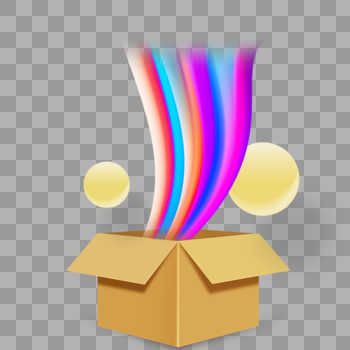 彩虹和纸箱图片素材免费下载
