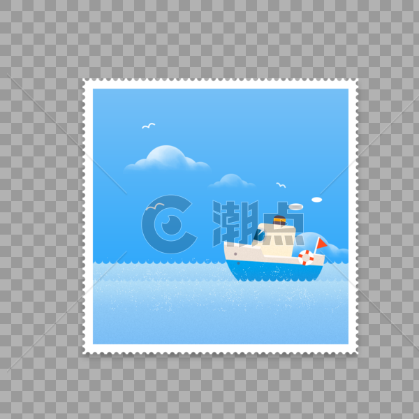 一艘海上的小渔船图片素材免费下载