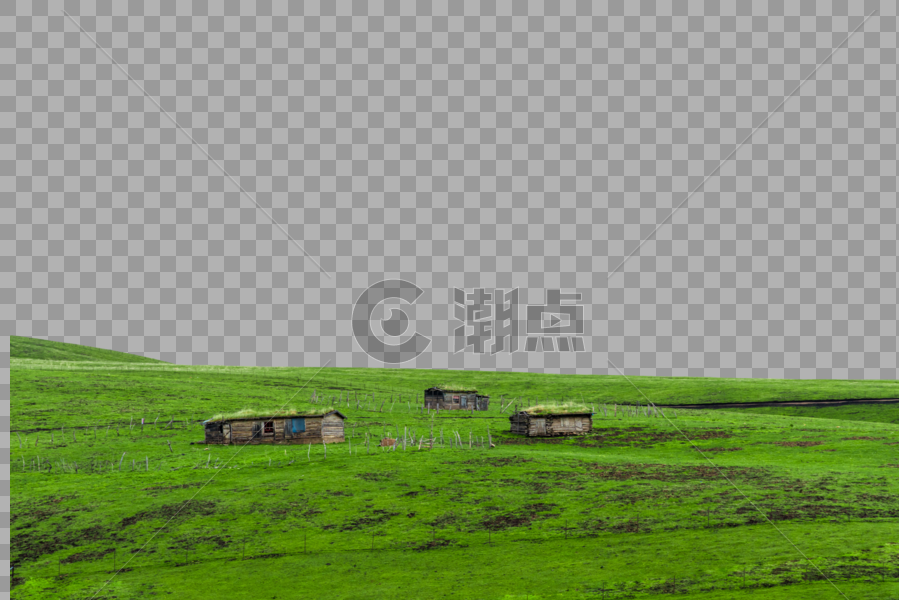 新疆天山草原木屋图片素材免费下载