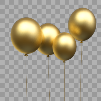 金色漂浮的气球插图图片素材免费下载
