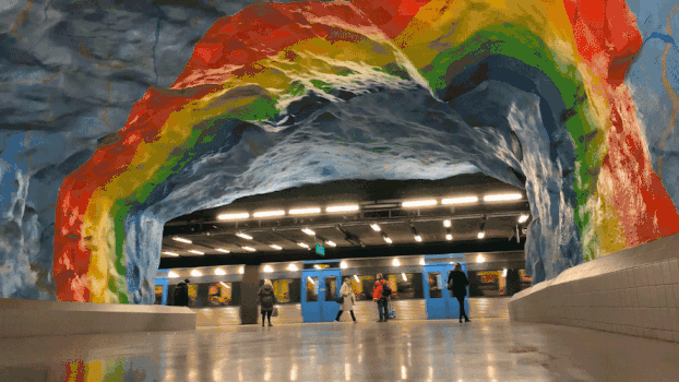 具有艺术感的城市地铁站GIF图片素材免费下载