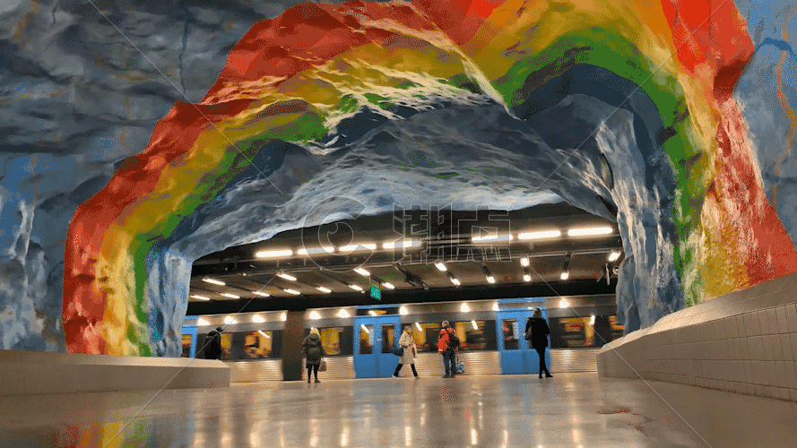 具有艺术感的城市地铁站GIF图片素材免费下载