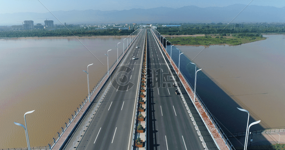 渭河大桥杨凌4K航拍原始GIF图片素材免费下载