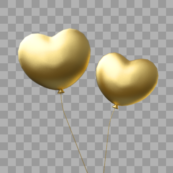 立体金色漂浮气球插图图片素材免费下载