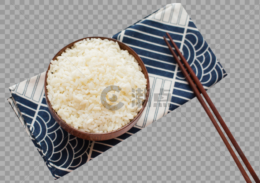 日式风格木质餐具与白米饭图片素材免费下载