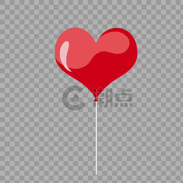 桃心卡通红色爱心气球可爱图片素材免费下载