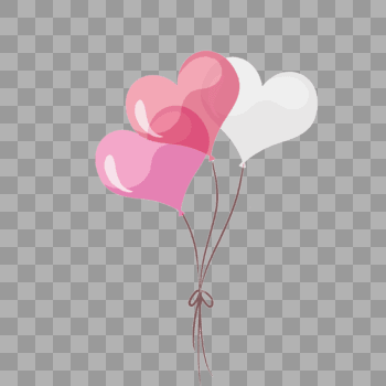 粉色半透明一束气球图片素材免费下载