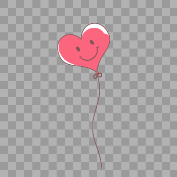 粉色爱心笑脸气球图片素材免费下载