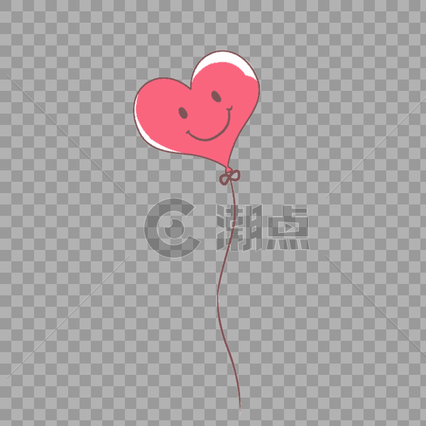 粉色爱心笑脸气球图片素材免费下载