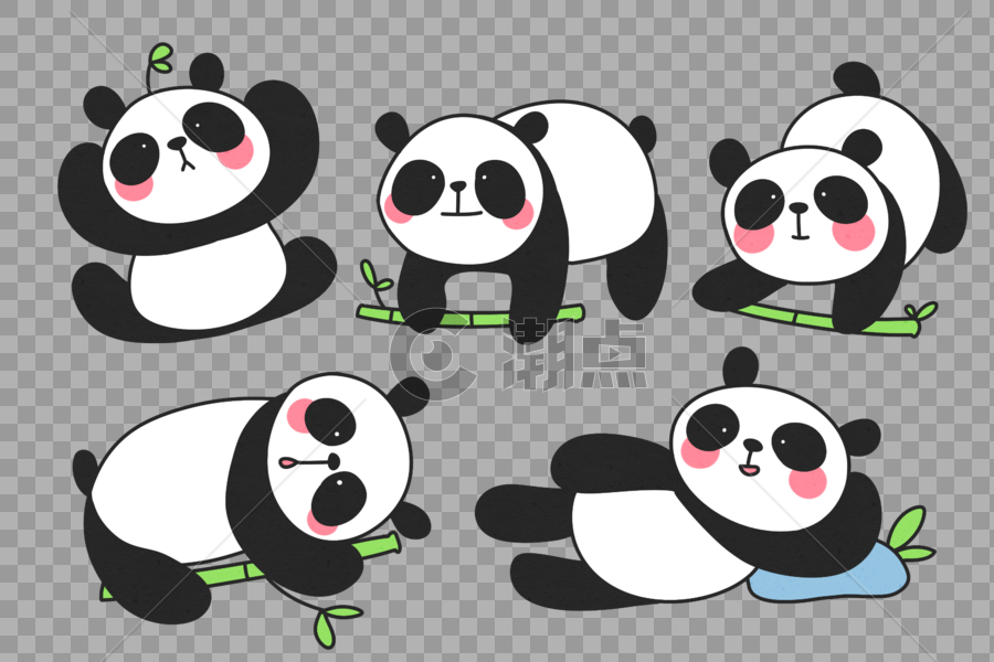 手绘可爱熊猫图片素材免费下载