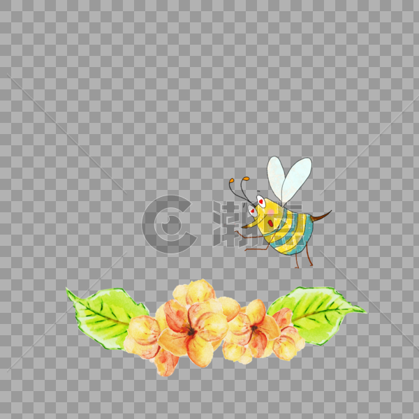 花朵上的小蜜蜂图片素材免费下载