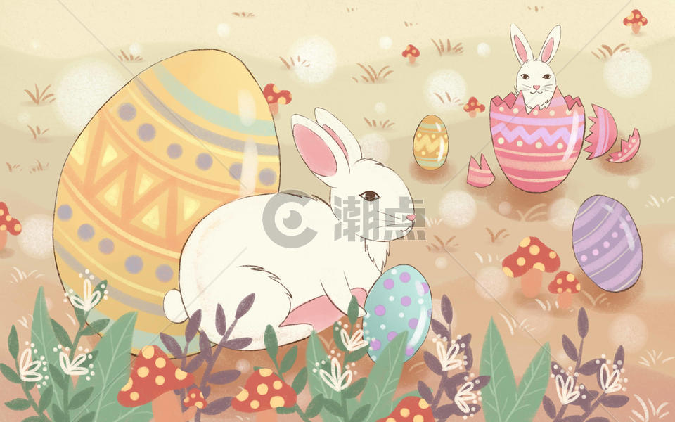 复活节彩蛋兔子图片素材免费下载
