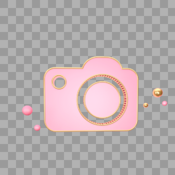 创意粉色照相机图标图片素材免费下载