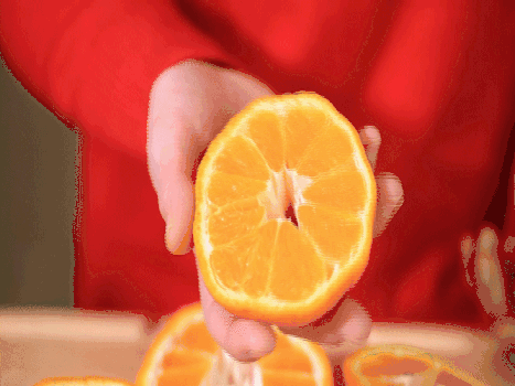 切开橘子展示GIF图片素材免费下载