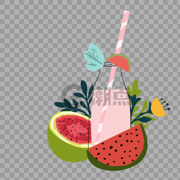 夏日水果彩色饮料图片素材免费下载