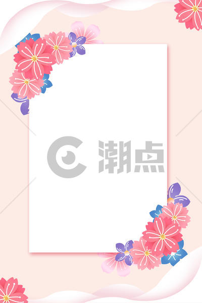 粉色边框花卉背景图片素材免费下载