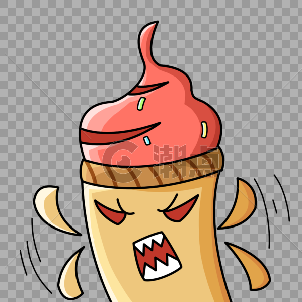冰淇淋愤怒卡通表情包图片素材免费下载