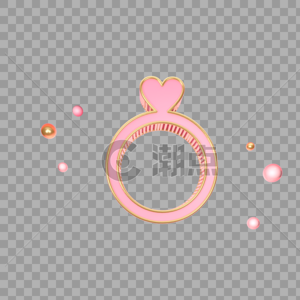 创意粉色爱心戒指图标图片素材免费下载