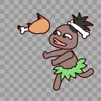 非洲酋人卡通呀鸡腿表情包图片素材免费下载