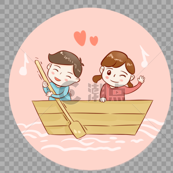 划船的情侣图片素材免费下载
