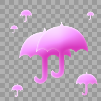 夏季紫色可爱雨伞图片素材免费下载