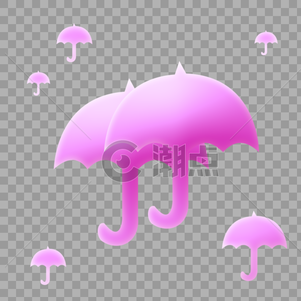 夏季紫色可爱雨伞图片素材免费下载