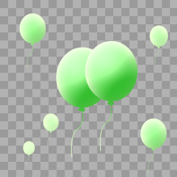 绿色可爱漂浮气球图片素材免费下载
