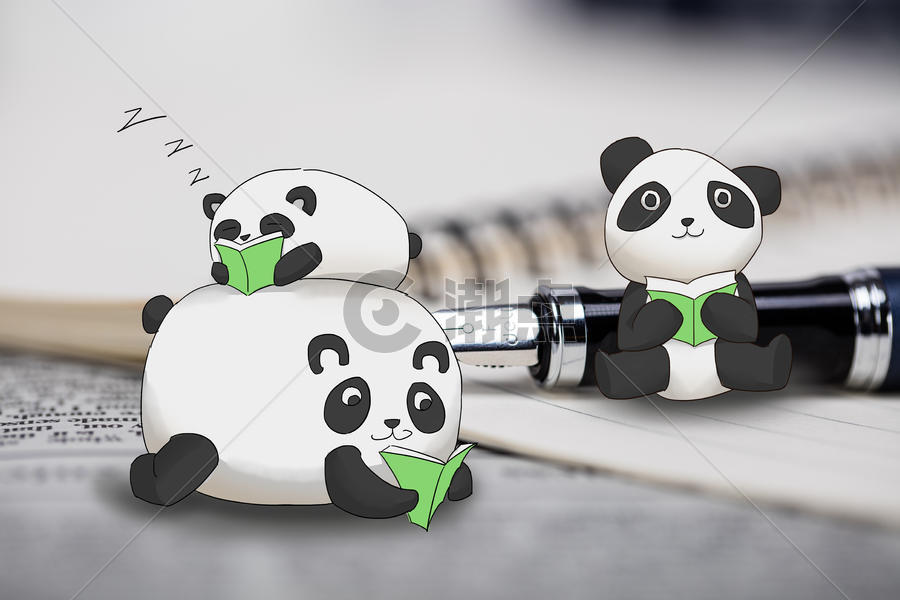 学习的熊猫图片素材免费下载