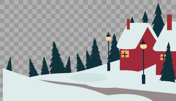下雪的家乡图片素材免费下载