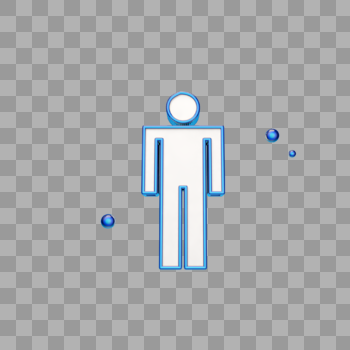 立体蓝色男厕所标志图片素材免费下载