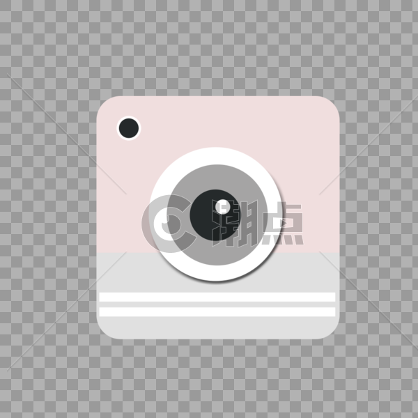 浅粉色扁平相机图片素材免费下载