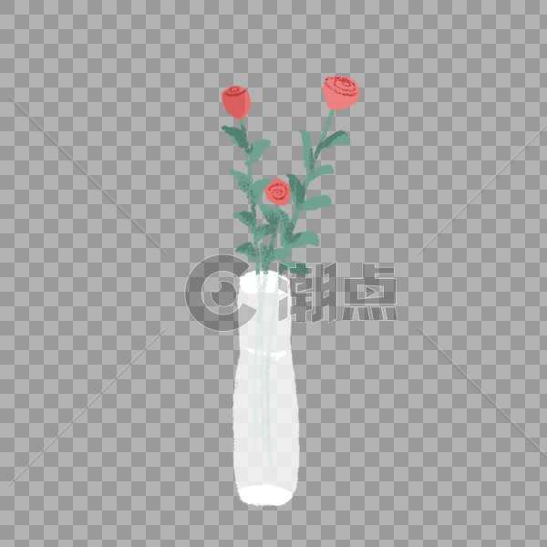 玫瑰花瓶图片素材免费下载