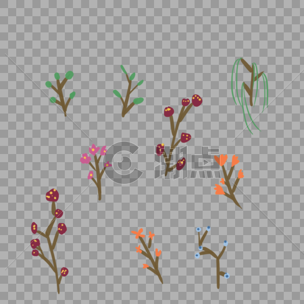 手绘植物花卉图片素材免费下载
