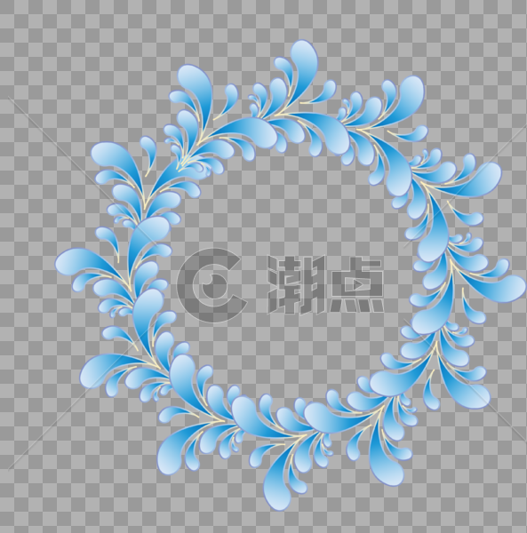 原创中国风水纹花环图片素材免费下载