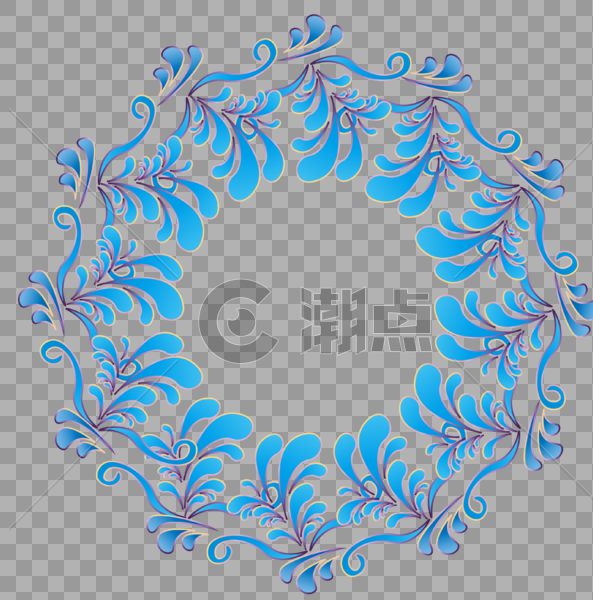 原创中国风水纹花环设计图片素材免费下载