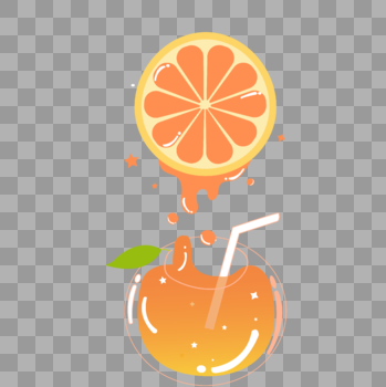 手绘趣味橙汁图片素材免费下载