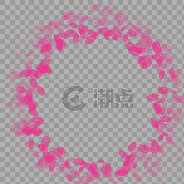 粉色花朵圆形边框图片素材免费下载