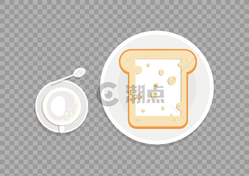 AI矢量图美味食物面包片牛奶图片素材免费下载