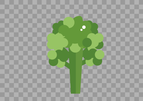 AI矢量图平面化树木绿色树木绿色植物图片素材免费下载