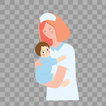 护士抱婴儿图片素材免费下载