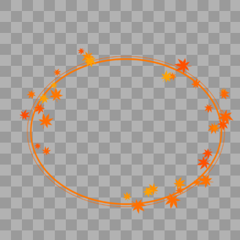 椭圆枫叶边框图片素材免费下载