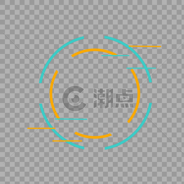 电商节科技风蓝色橘色圆圈线条简约边框图片素材免费下载